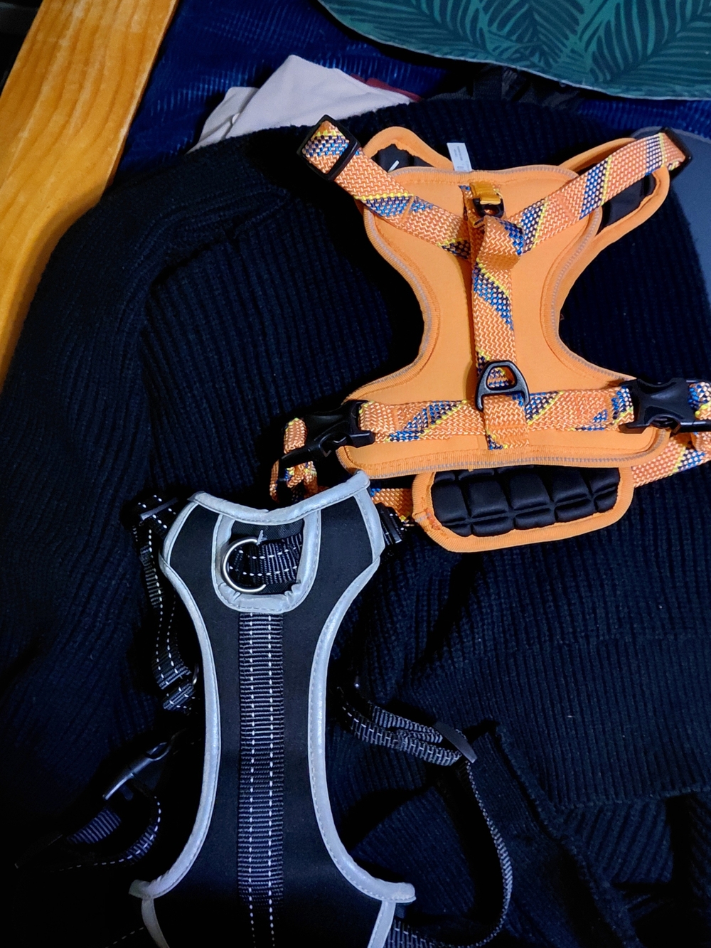 Medium Size Orange And Blue Reflective Dog Harness – Comfortable Adjustable Fit